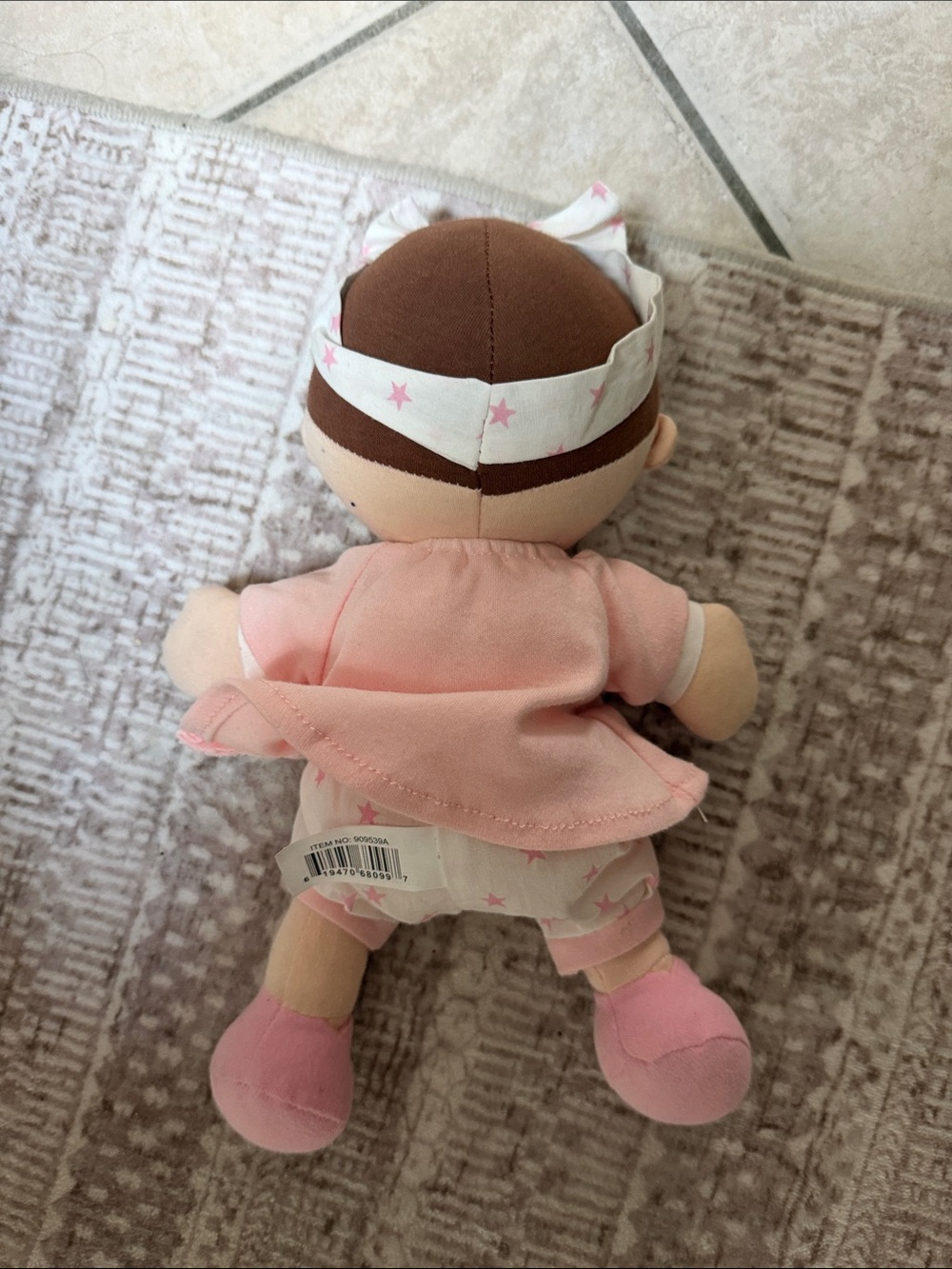 Plush Baby Doll in Pink Outfit with Bow - Soft Cuddly Toy - Picture 3 of 4